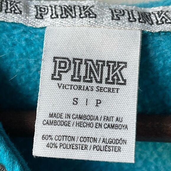 Pink Victoria’s Secret blue zip up hoodie size small - Picture 7 of 9